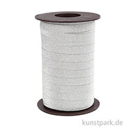 Kräuselband mit Glitzereffekt, 10 mm x 100 m Silber
