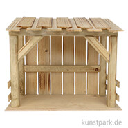 Krippenstall für 9-11 cm Figuren, Holz, 22 x 13 x 19 cm 