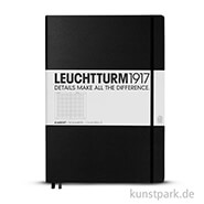 Leuchtturm Notizbuch Hardcover - Schwarz - Kariert Master A4 Slim - 121 Seiten
