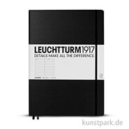 Leuchtturm Notizbuch Hardcover - Schwarz - Liniert Master A4 Slim - 121 Seiten
