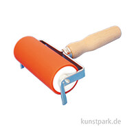 Linol-Farbwalze - Flachstahlbügel, Holzgriff 120 mm