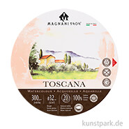 MAGNANI Aquarellblock Rund, Geleimt, 300g, 20 Blatt, 32 cm, Rau 