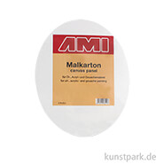 Ovaler Malkarton mit Maltuch bespannt 10 x 15 cm