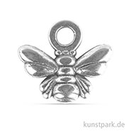 Metall Anhänger Mini - Biene, 4 Stück Silber