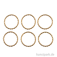 Metall Ring gedreht für Schmuck, 20 mm, Gold, 6 Stück 