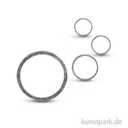Metall-Schmuckring flach, silber, 4 Stück sortiert 15 - 37 mm