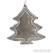 Metallanhänger grauer Baum mit Deco-Rand 