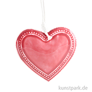 Metallanhänger rosa Herz mit Deco-Rand 