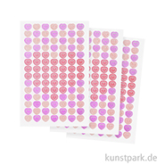 Mini Foliensticker - Herzen, Neon, 3 Bögen 