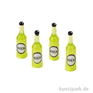 Miniatur Bierflaschen, Grün, 4 Stück, 2,5 x 0,55 cm 