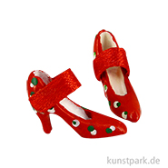 Miniatur Pumps, Schuhe mit Absatz, Rot, 1,6 cm 