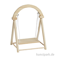Miniatur Schaukel, Holz, Natur, 9 x 8 x 12 cm 
