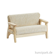 Miniatur Sofa Modern, Creme, 8,5 x 4,8 x 5,5 cm 