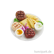 Miniatur Speisen-Teller II, Sandwiches, 4,4 cm 