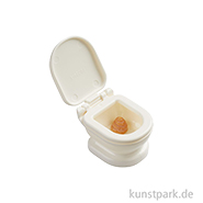 Miniatur WC mit Häufchen, Weiß, 3,5 x 4,5 x 2,8 cm 