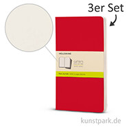 MOLESKINE Cahier Journal 3er-Set - Preisselbeerrot - Blanko 