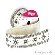 Motivband Schneekristalle - 40 mm x 2 m Schwarz