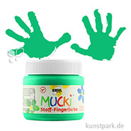 MUCKI Fingerfarbe Textil - pastose Farbe für Stoffe, 150 ml Einzelfarbe | Grün