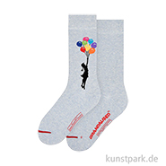 MuseARTa ARTSOX - Kunstsocken, Banksy Graffiti, Girl Floating, 36-40 