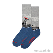 MuseARTa ARTSOX - Kunstsocken, Banksy Graffiti, Polka Dot Rat, 36-40 
