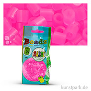 NABBI Bügelperlen - 1100 Stück, 5x5 mm 2,5 mm | Rosa neon