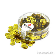 Pailletten Gewölbt - 6 mm - 6 g Dose Farbe | Gelbgold