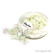 Pailletten Gewölbt - 6 mm - 6 g Dose Farbe | Irisierend Weiß