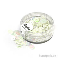 Pailletten Glatt - 6 mm - 6 g Dose Farbe | Irisierend Weiß