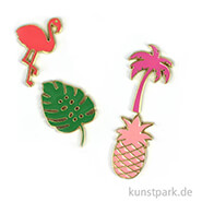 Palm Beach Collection - Emaille Pins, 4 Stück 