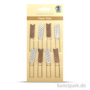 Paper Clips - Streifen, 8 Stück sortiert Silber