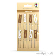 Paper Clips - Thank you, 8 Stück sortiert Gold