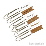 Paper Clips - Thank you, 8 Stück sortiert 