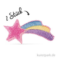 Patch zum Aufbügeln - Falling Star, 5x2,5 cm, 2 Stück sortiert 