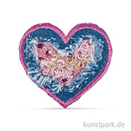 Patch zum Aufbügeln - Jeansheart, 5,8 cm 