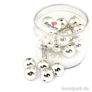 Plastik Rundperlen - Silber Rund | 10 mm - 22 Stück