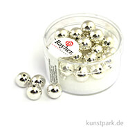 Plastik Rundperlen - Silber Rund | 8 mm - 26 Stück