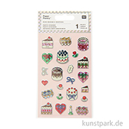 Puffy Sticker - Eye Candy, Torten, Happy Birthday, 1 Bogen 