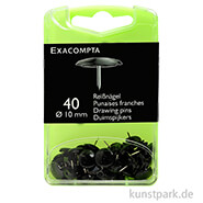Reißnägel Schwarz, Durchmesser 12 mm, 40 Stück 