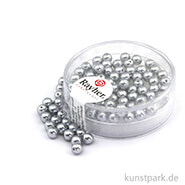 Renaissance Glaswachsperlen - 4 mm - 85 Stück Dose | Silbergrau