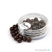 Renaissance Glaswachsperlen - 6 mm - 45 Stück Dose | Nougat