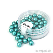 Renaissance Glaswachsperlen matt - 6 mm - 45 Stück Dose | Blaugrün