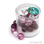 Renaissance Glaswachsperlen MIX halbtransparent - 10 mm - 32 Stück Dose | Lila