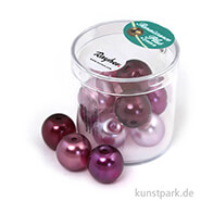 Renaissance Glaswachsperlen MIX halbtransparent - 14 mm - 12 Stück Dose | Lila