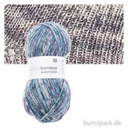 Rico Sockenwolle - Superba Bamboo 4-fädig, 100g, 420m Farbe | Grau-Blau