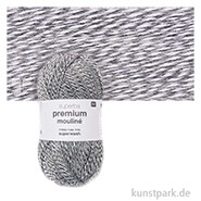Rico Sockenwolle - Superba Premium Mouline 4-fädig, 100g, 380m Farbe | Grau-Weiß