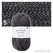 Rico Sockenwolle - Superba Premium Mouline 4-fädig, 100g, 380m Farbe | Schwarz-Grau