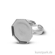 Ring 8-Eck mit Kessel silber, 1 Stück 