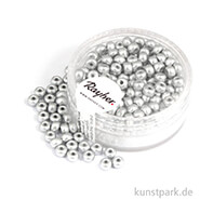Rocailles metallic matt - 4 mm - 150 Stück Dose | Silber matt