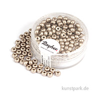 Rocailles metallic matt - 4 mm - 150 Stück Dose | Taupe matt