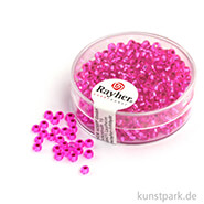 Rocailles mit Silbereinzug - 2,6 mm - 16 g Dose | Pink - Nicht Waschbar